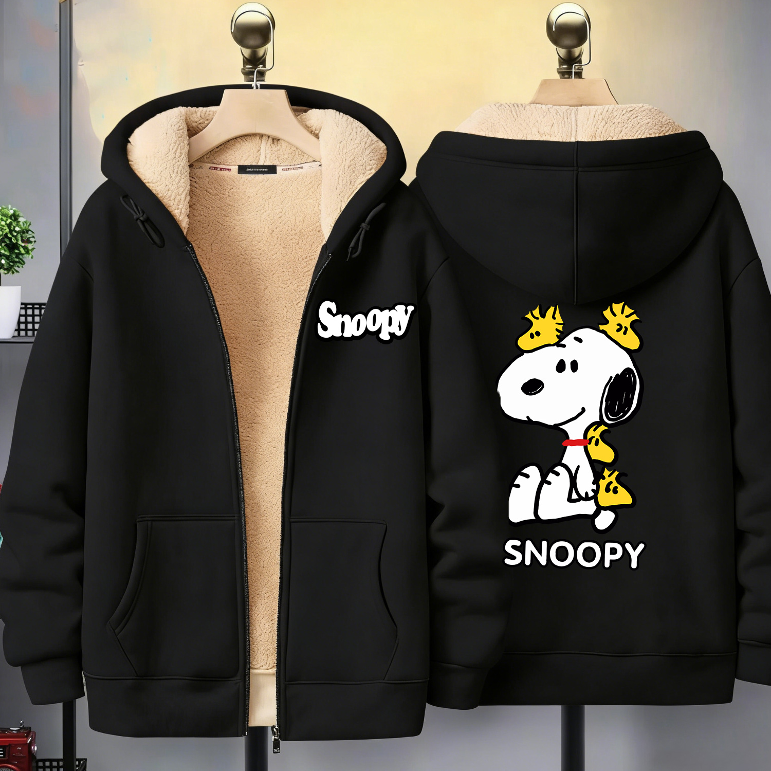 Snoopy Black Zip Hoodie Adult  - Winter Clothing Uae recensie en prijs