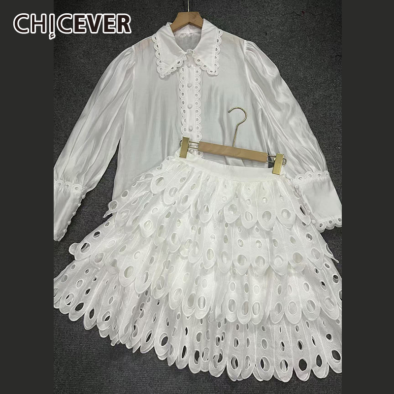 CHICEVER Solid Hollow Out Skir - Winter Clothing Line recensie en prijs