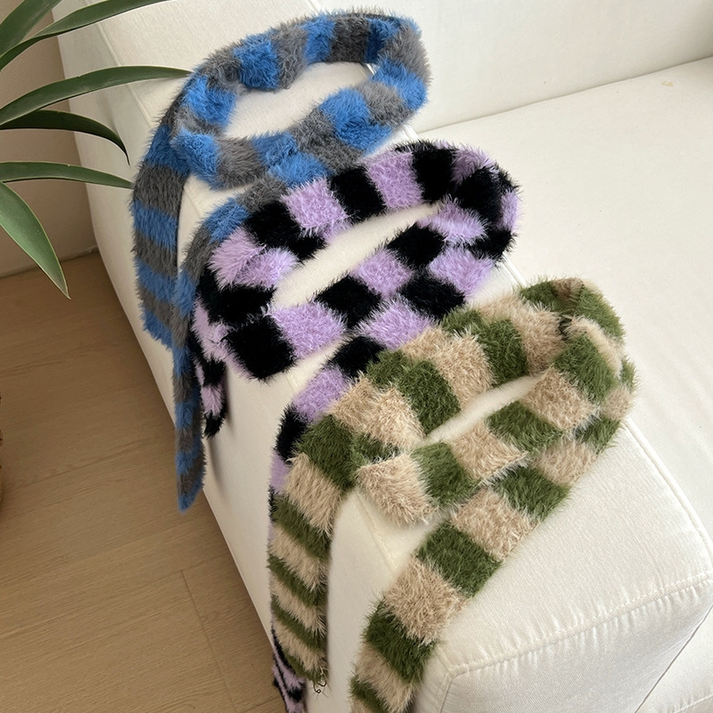 Y2k Striped Plush Narrow Long  - Winter Clothing Girls recensie en prijs