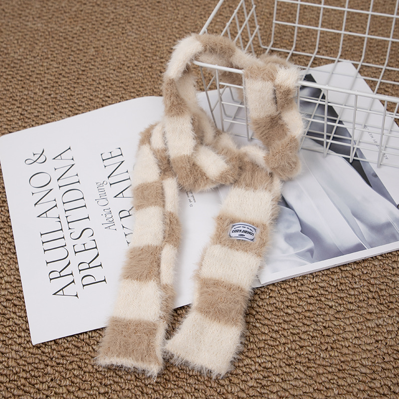 Y2k Striped Plush Narrow Long  - Winter Clothing Girls recensie en prijs