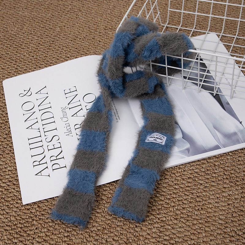 Y2k Striped Plush Narrow Long  - Winter Clothing Girls recensie en prijs