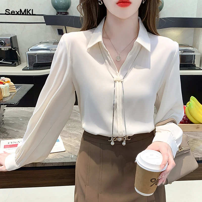 Elegant Office Chiffon Blouses - Winter Clothing Korean recensie en prijs