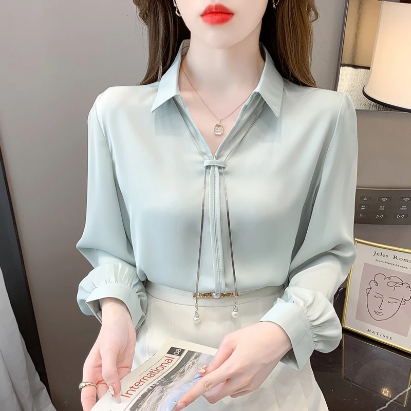 Elegant Office Chiffon Blouses - Winter Clothing Korean recensie en prijs