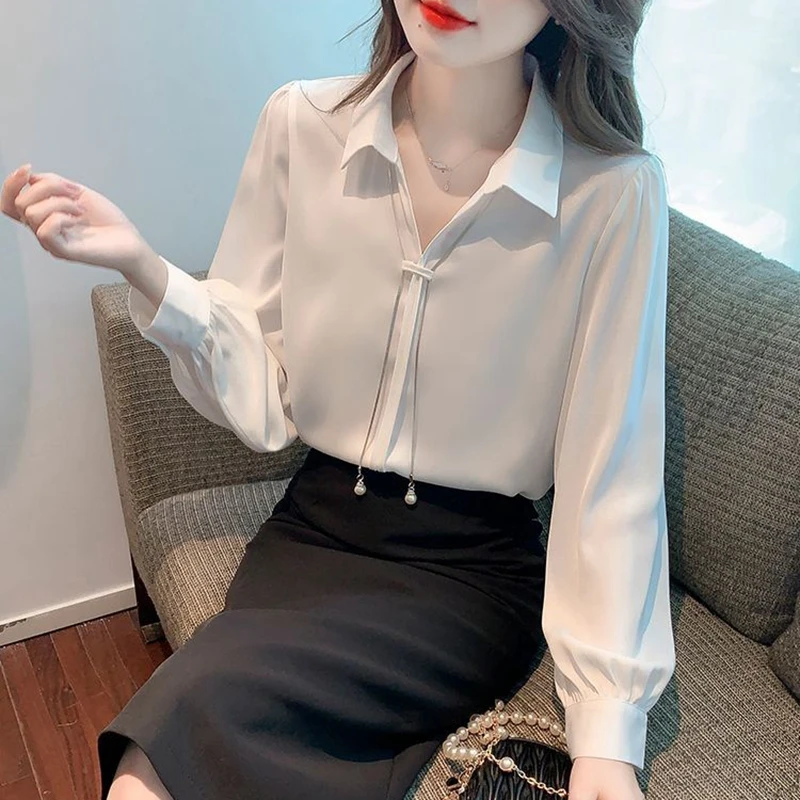 Elegant Office Chiffon Blouses - Winter Clothing Korean recensie en prijs