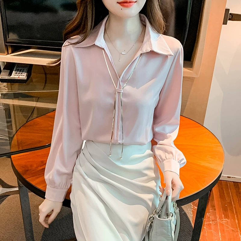 Elegant Office Chiffon Blouses - Winter Clothing Korean recensie en prijs
