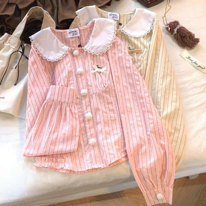 Japanese Style Kawaii Striped  - Winter Clothing Korean recensie en prijs