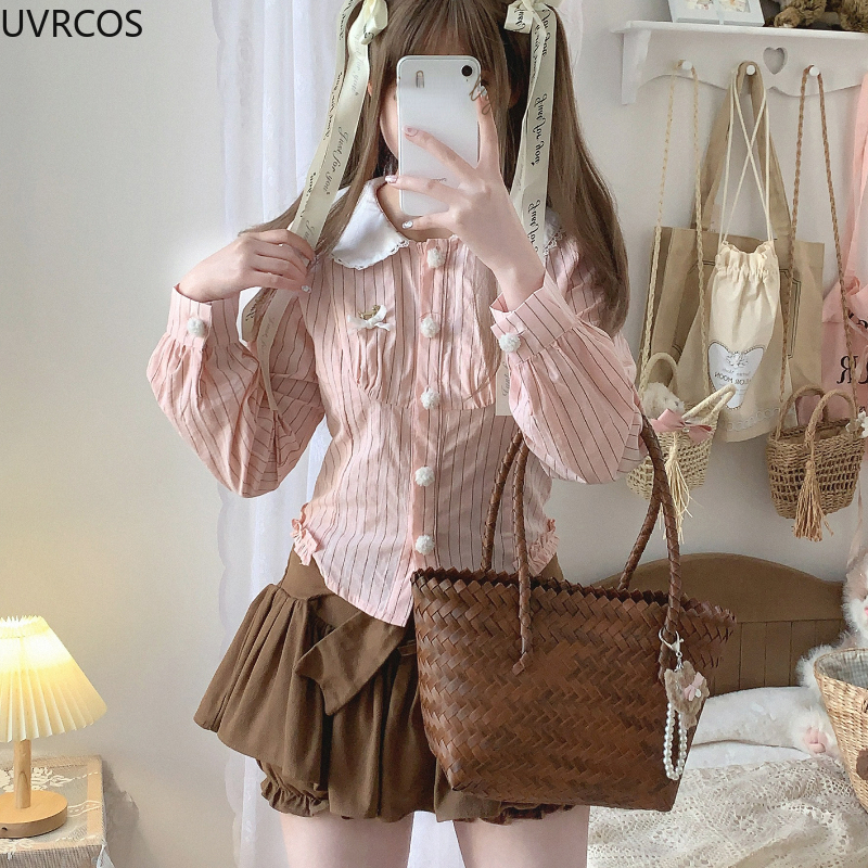 Japanese Style Kawaii Striped  - Winter Clothing Korean recensie en prijs
