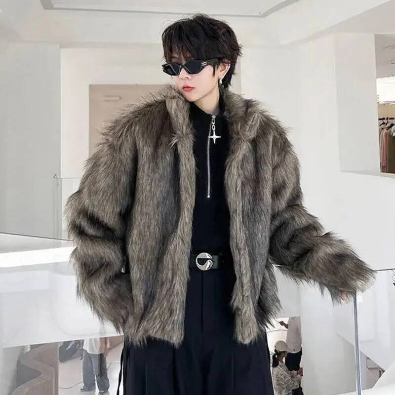 Korean Style Men's Faux Fur Ja - Winter Clothing Uae recensie en prijs