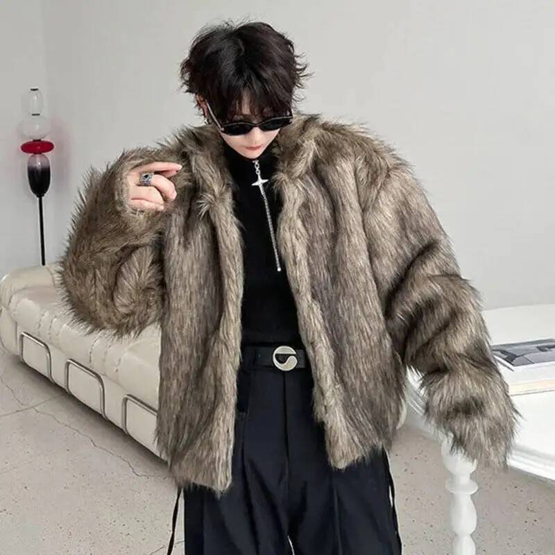 Korean Style Men's Faux Fur Ja - Winter Clothing Uae recensie en prijs