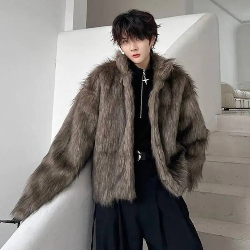 Korean Style Men's Faux Fur Ja - Winter Clothing Uae recensie en prijs