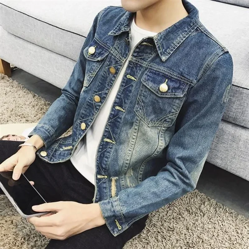 Button Casual Slim Men's Denim - Winter Clothing Korean recensie en prijs