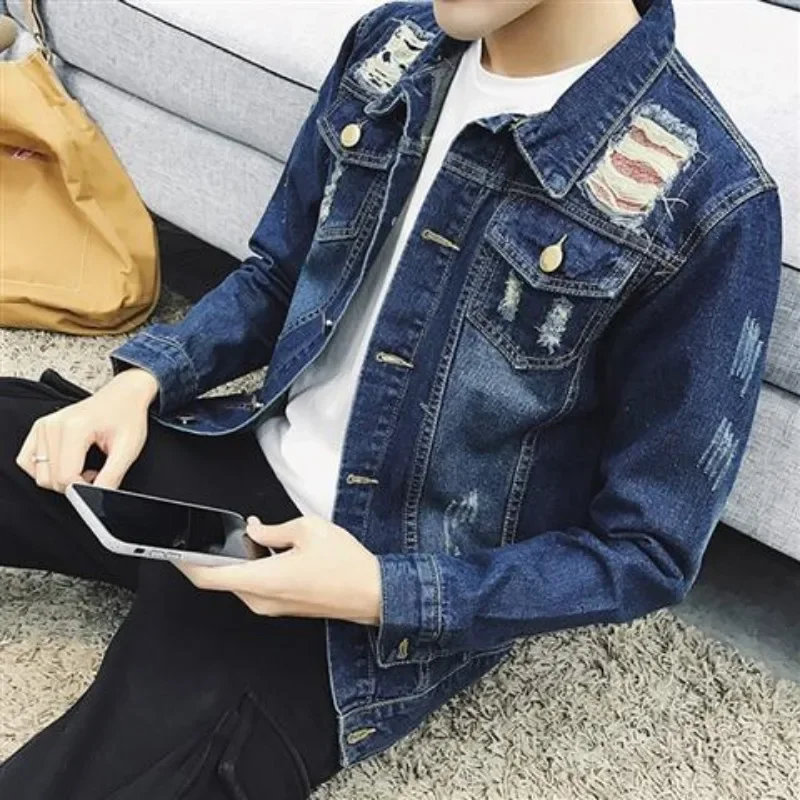 Button Casual Slim Men's Denim - Winter Clothing Korean recensie en prijs
