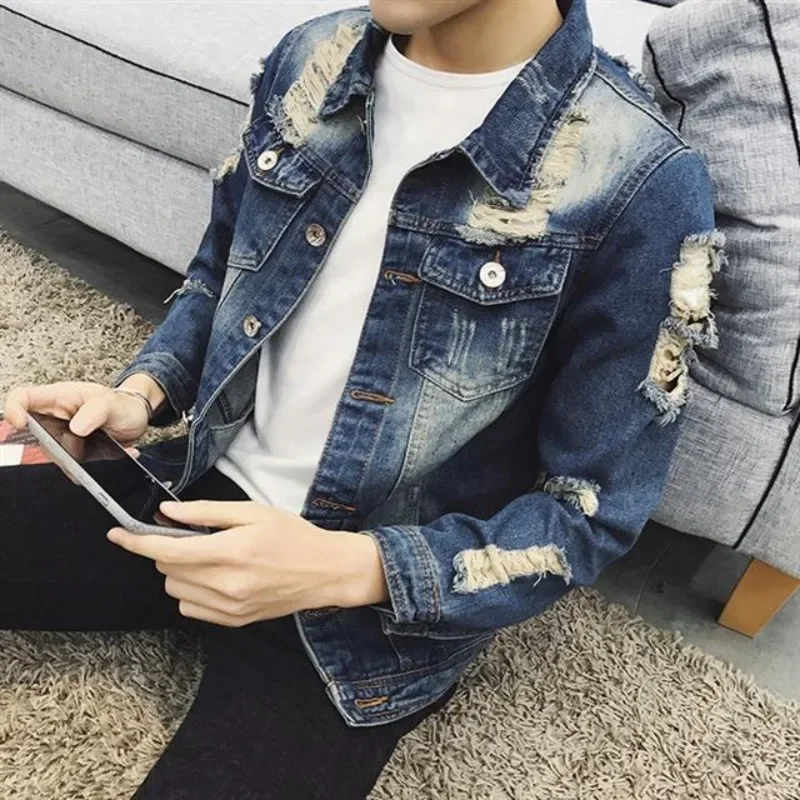 Button Casual Slim Men's Denim - Winter Clothing Korean recensie en prijs