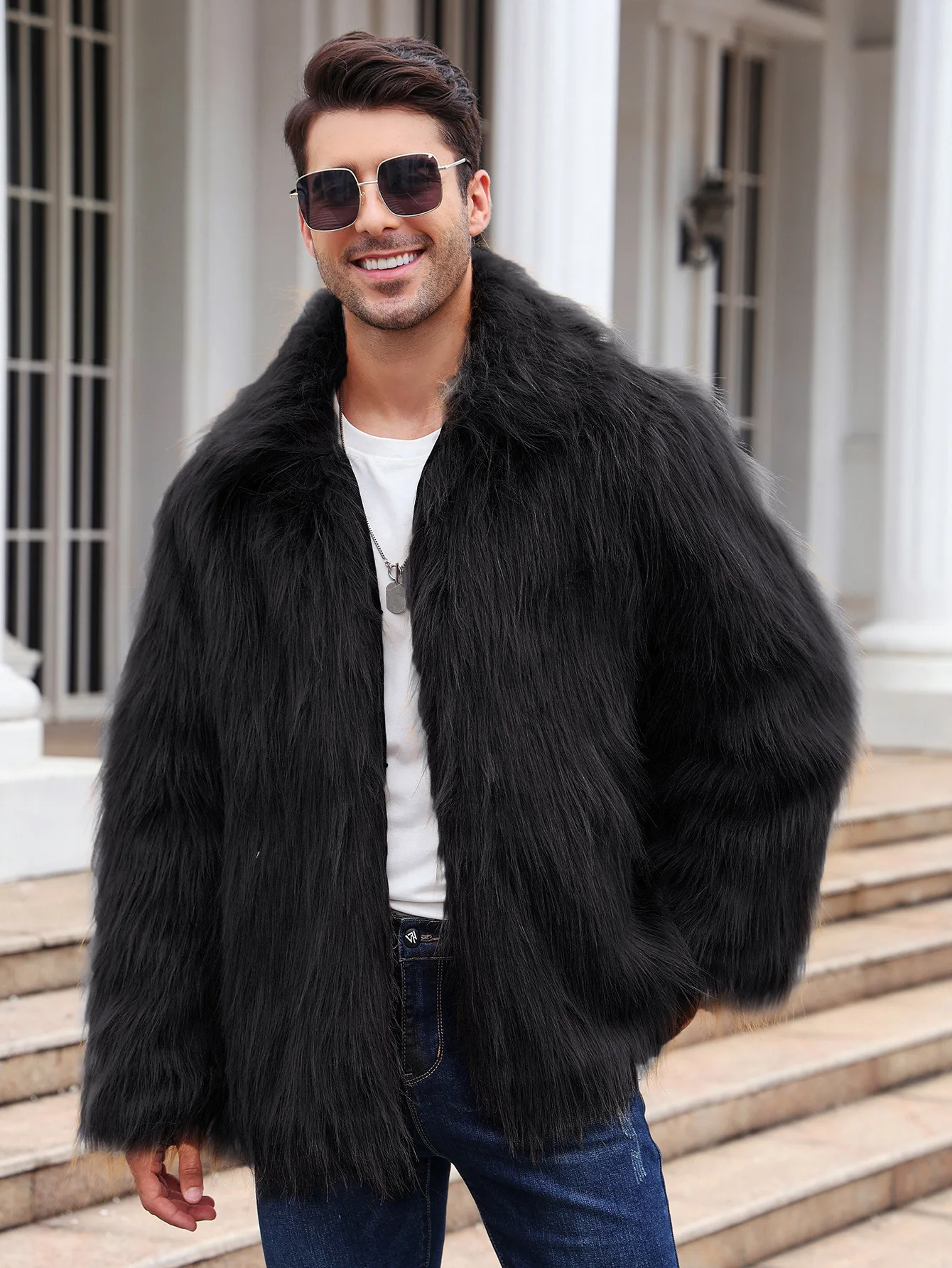 Men Faux Fox Fur Jacket Coat W - Winter Clothing Uae recensie en prijs