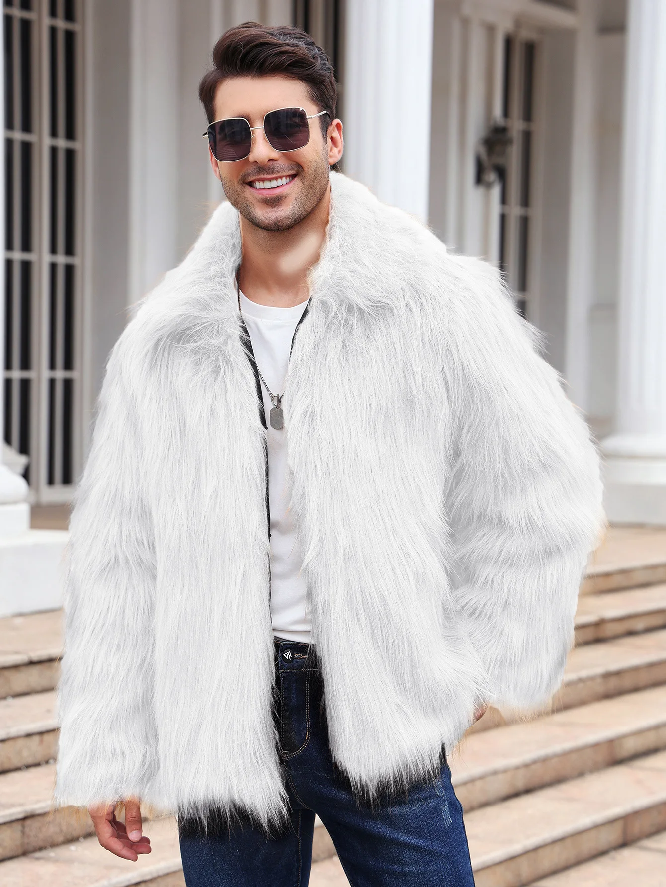 Men Faux Fox Fur Jacket Coat W - Winter Clothing Uae recensie en prijs