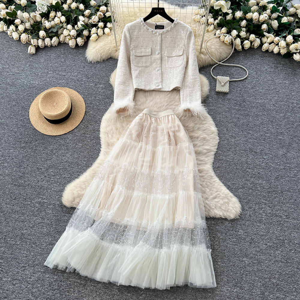Chic  Vintage Beading mesh Ele - Winter Clothing Korean recensie en prijs