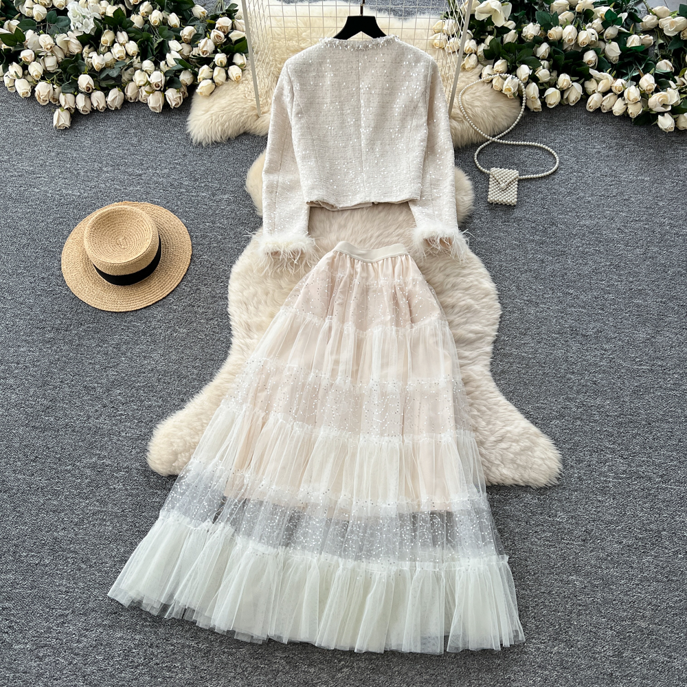 Chic  Vintage Beading mesh Ele - Winter Clothing Korean recensie en prijs