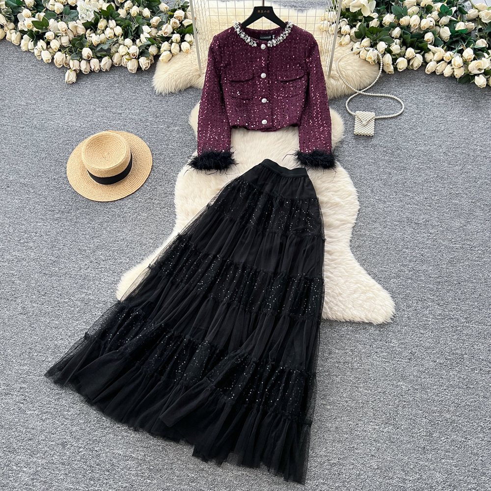 Chic  Vintage Beading mesh Ele - Winter Clothing Korean recensie en prijs