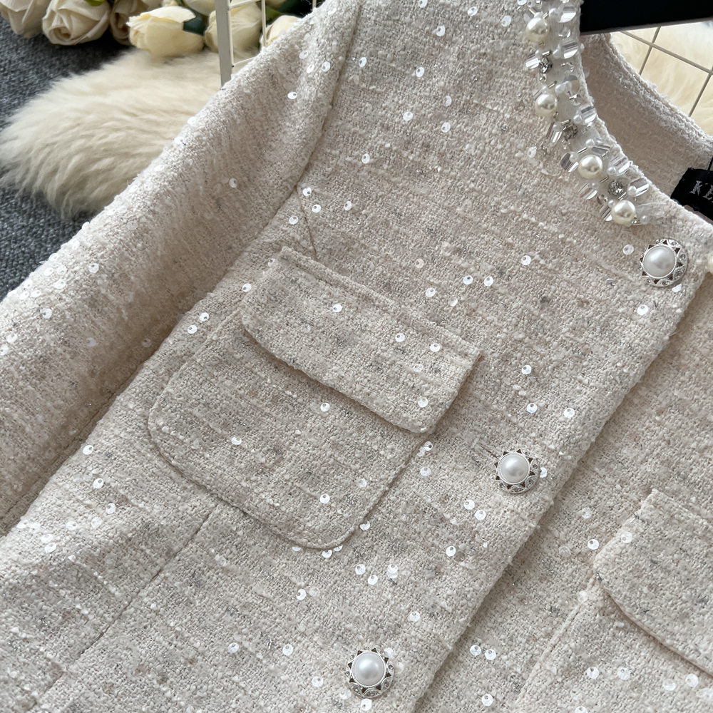 Chic  Vintage Beading mesh Ele - Winter Clothing Korean recensie en prijs